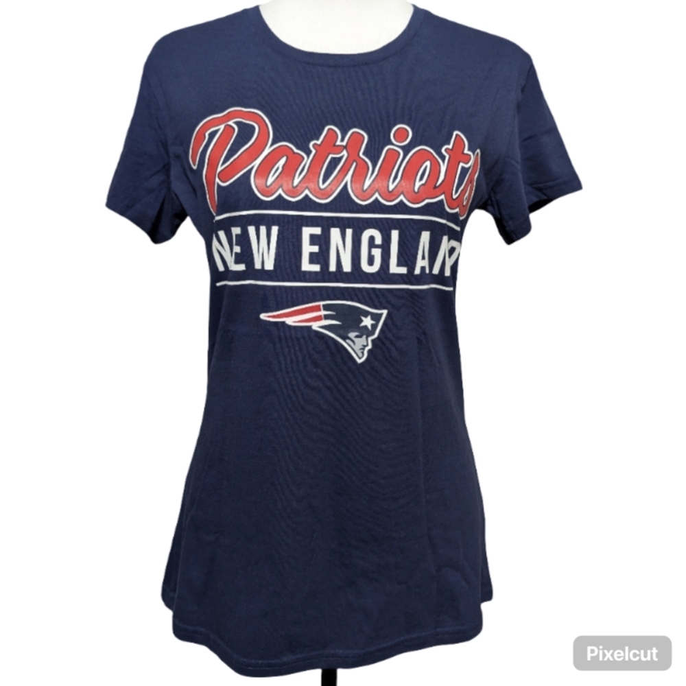 New England Patriots Women's Navy Crew-neck Short Sleeve Blue T-Shirt Small